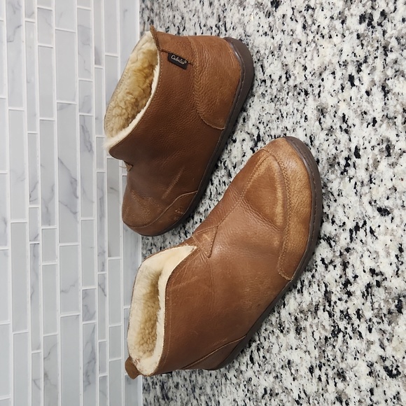 Cabela's Shoes Mens Brown Leather Cabelas Shearling Lined Ankle